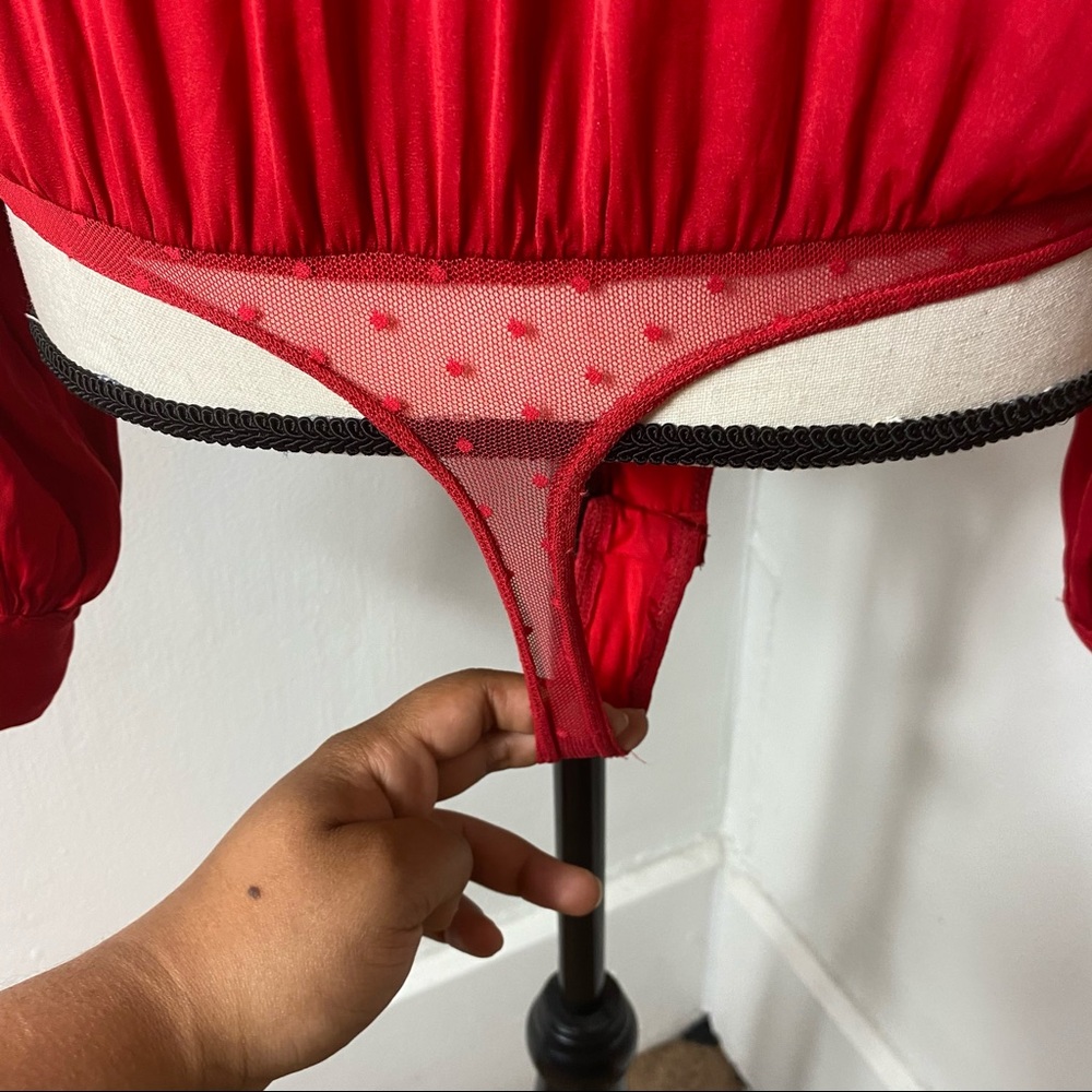 E Intimately Free People Red Long Sleeve Bodysuit XS - Picture 6 of 7